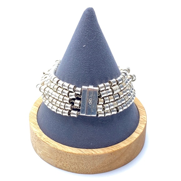 Allsorts Sterling Silver 5-Strand Bracelet — Links of London — 7.5" EUC - Picture 6 of 9